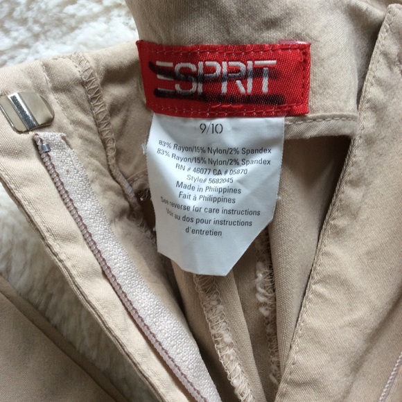 Esprit NWOT Juniors Stretch Tan Pants. - Picture 4 of 8